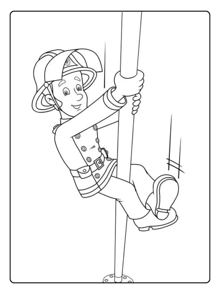 Brandweerman Sam Eenvoudige Kleurplaat