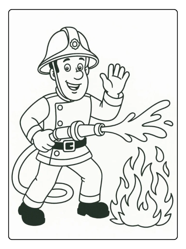 Brandweerman Sam Kleurplaat Voor Kinderen