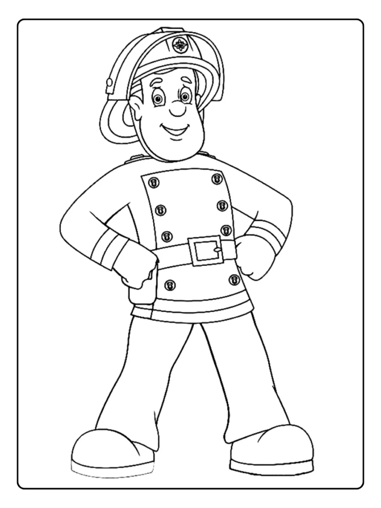 Brandweerman Sam Makkelijk Inkleuren