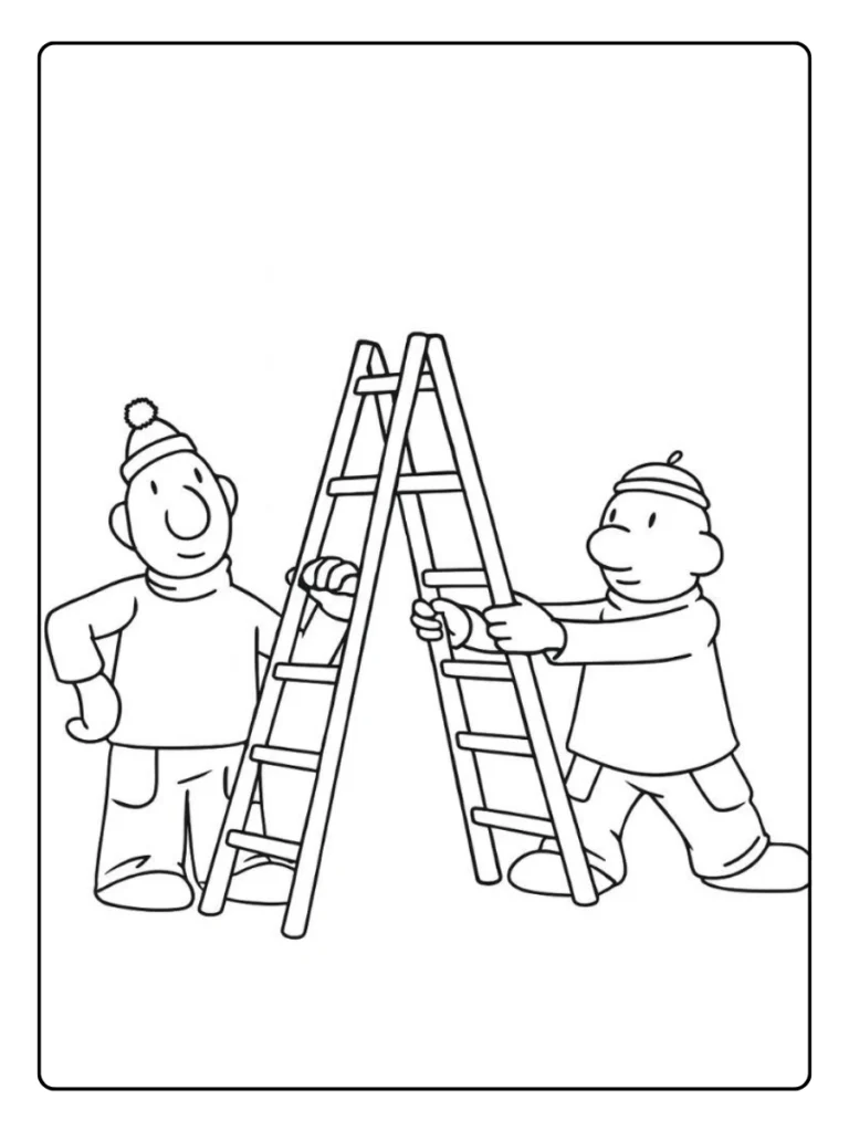 Buurman En Buurman Samen Aan Het Werken Kleurplaat