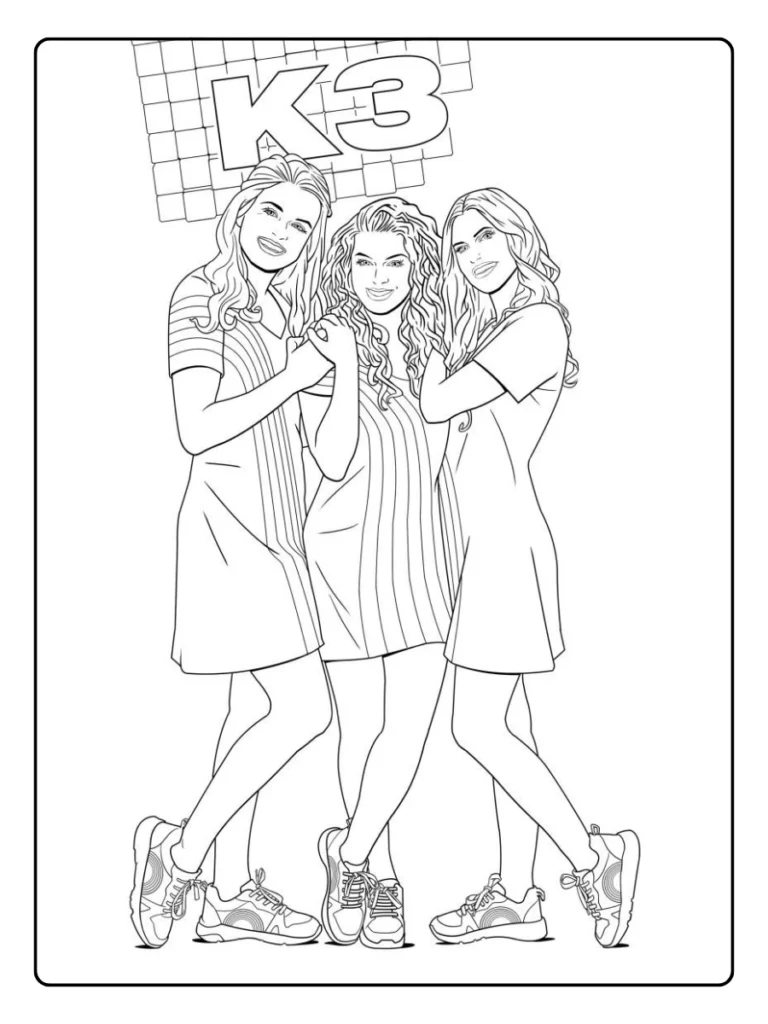 Eenvoudige K3 Kleurplaat