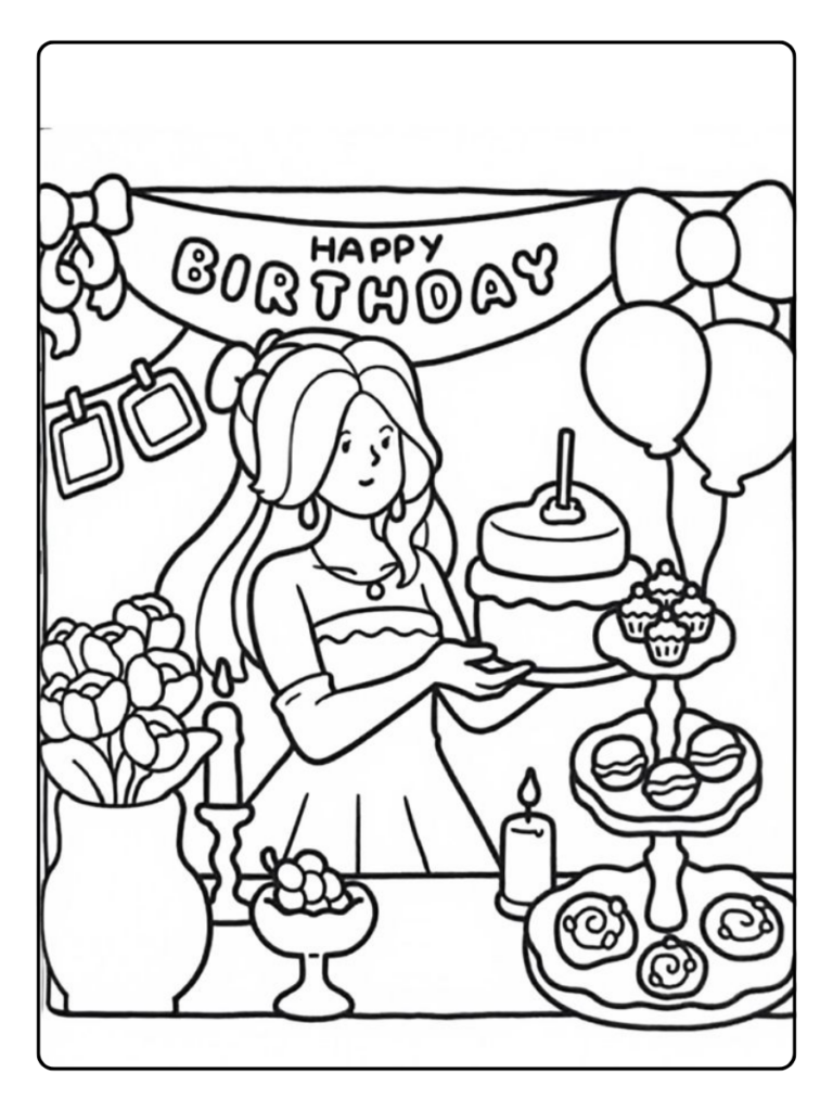 Kleurplaat Cupcake Verjaardag Volwassenen