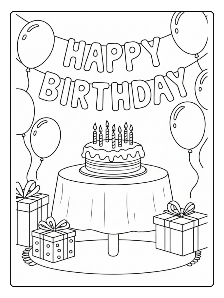 Kleurplaat Verjaardag Ballon Volwassenen