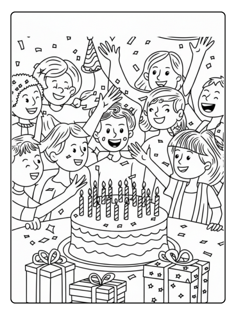 Kleurplaat Verjaardag Bloemkrans Volwassenen