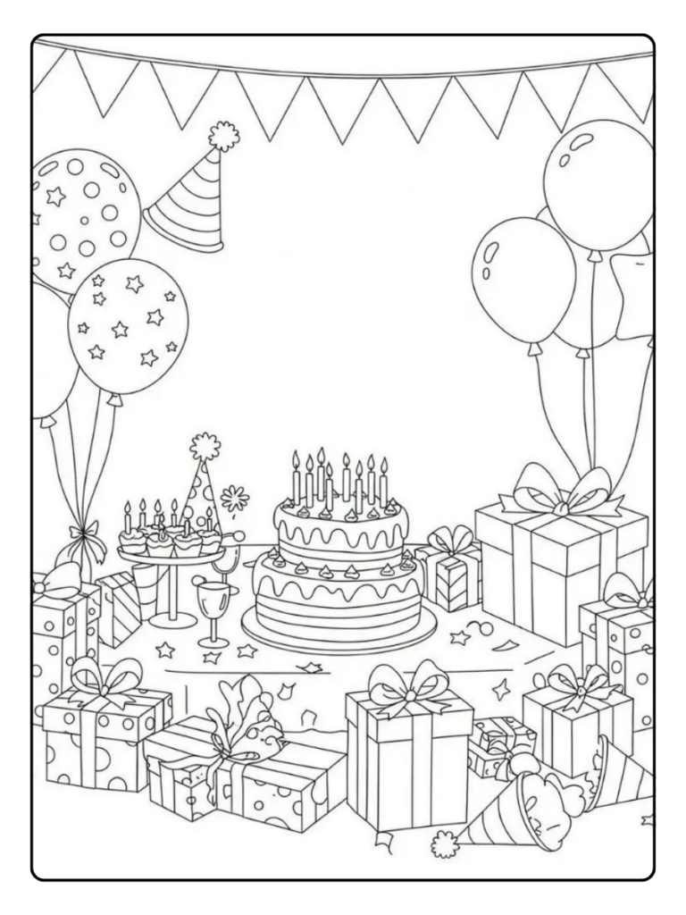 Kleurplaat Verjaardag Champagne Volwassenen