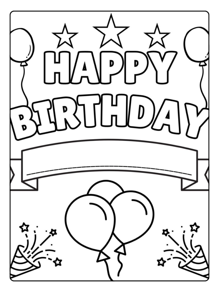 Kleurplaat Verjaardag Feestdecoratie Volwassenen