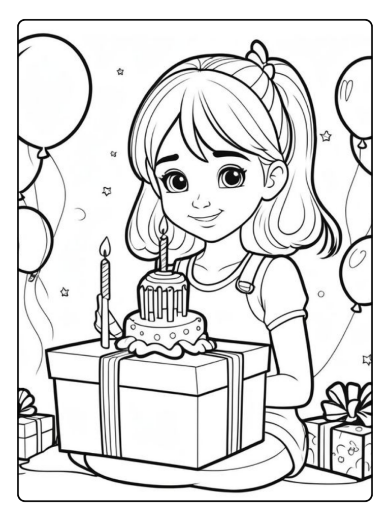 Kleurplaat Verjaardag Tante Met Cupcake