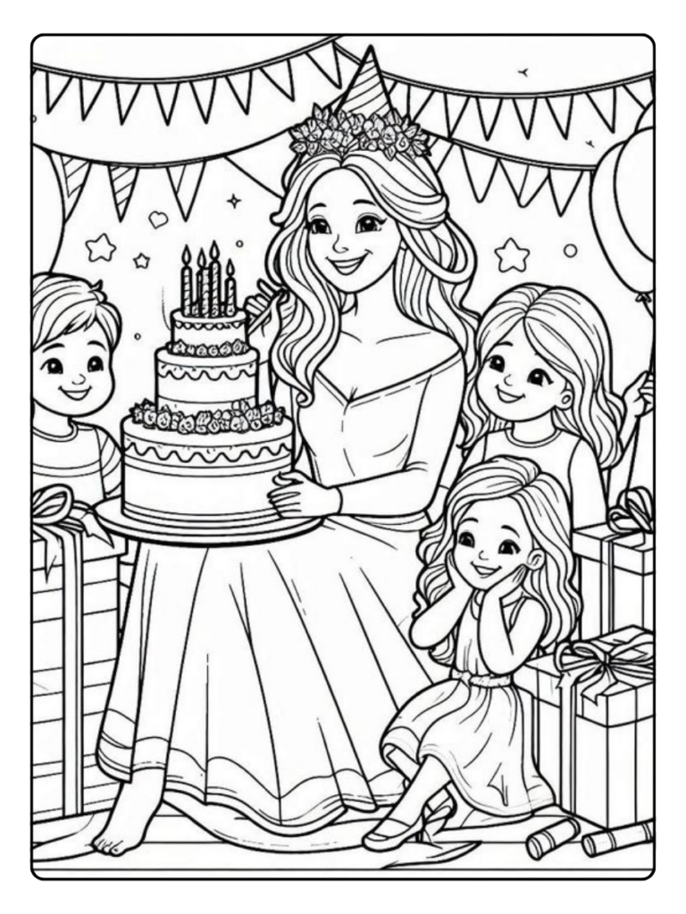 Kleurplaat Verjaardag Tante Met Felicitatie