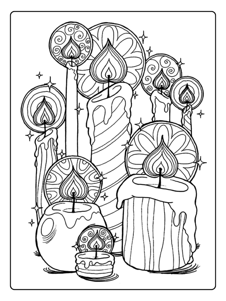 Kleurplaat Verjaardagskaarsen Volwassenen