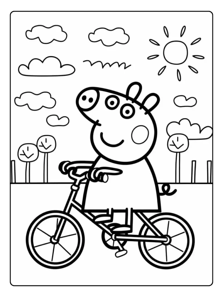 Peppa Pig Buiten Spelen Kleurplaat