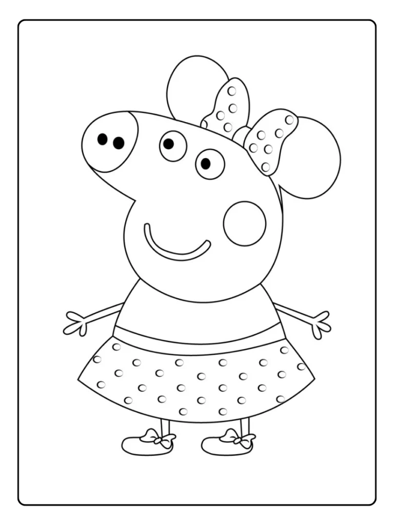 Peppa Pig Eenvoudige Kleurplaat