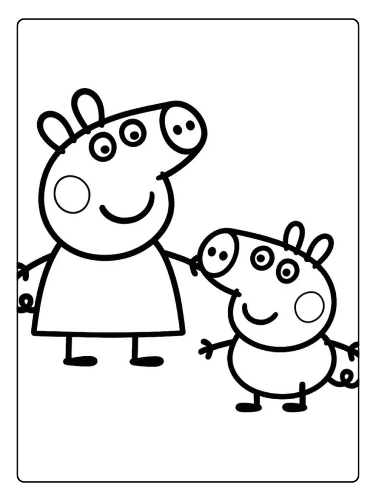 Peppa Pig En Vriendjes Kleurplaat