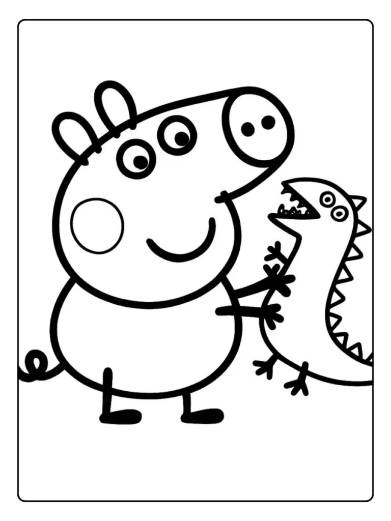 Peppa Pig Met George Kleurplaat