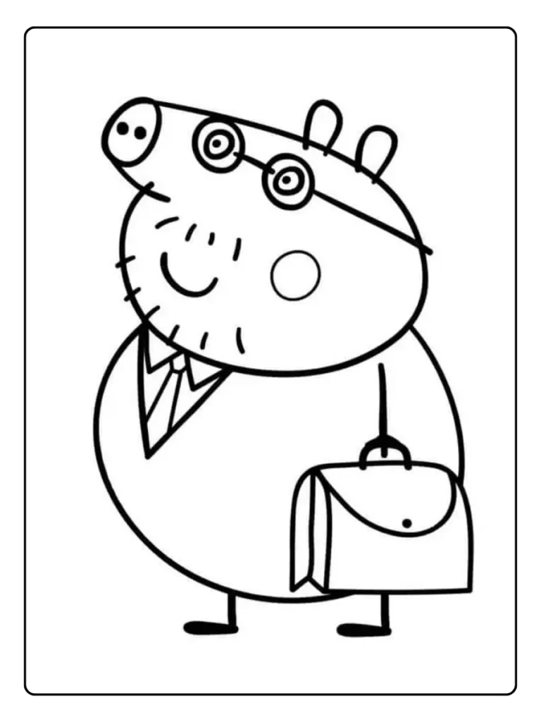 Peppa Pig Naar School Kleurplaat