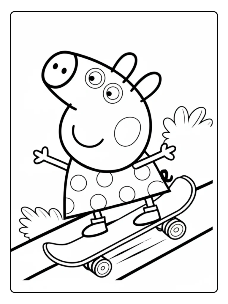 Peppa Pig Sport Kleurplaat