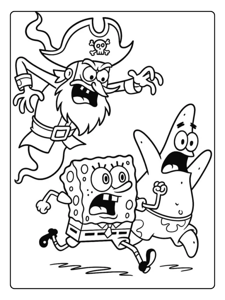Spongebob In Actie Kleurplaat