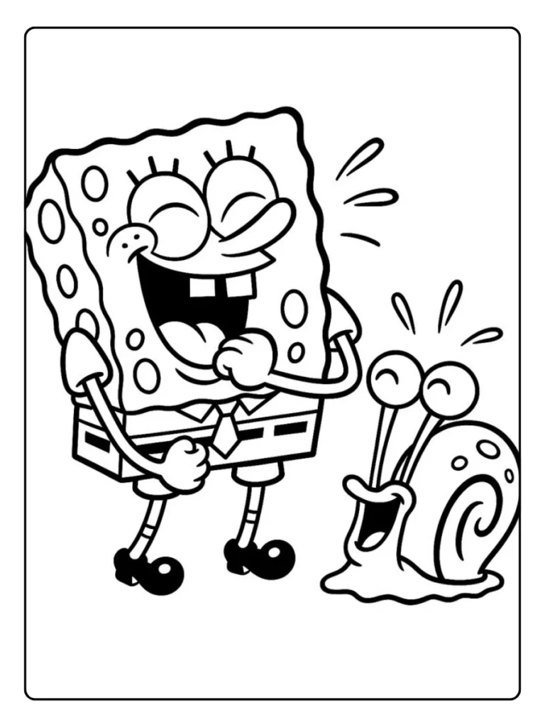 Spongebob Met Gary Kleurplaat