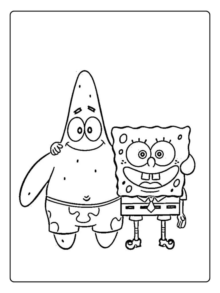 Spongebob Met Patrick Kleurplaat