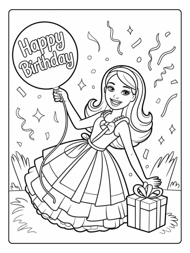 Verjaardag Kleurplaat Tante Met Bloemenkrans