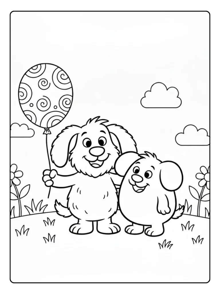 Woezel En Pip Met Ballon Kleurplaat