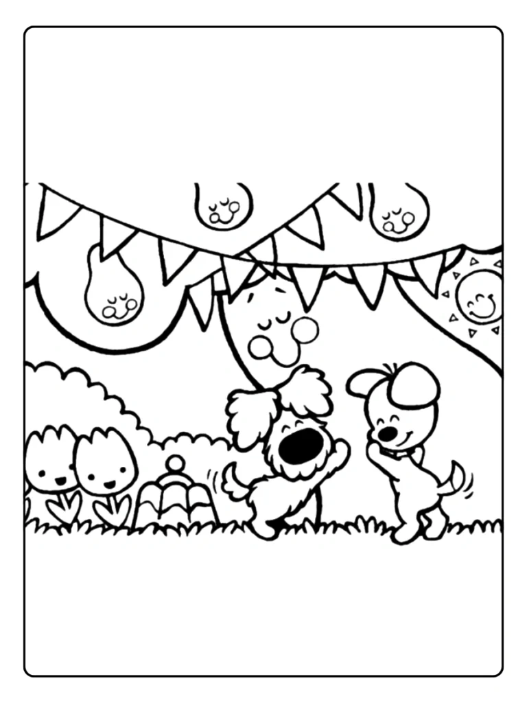 Woezel En Pip Met Vriendjes Kleurplaat