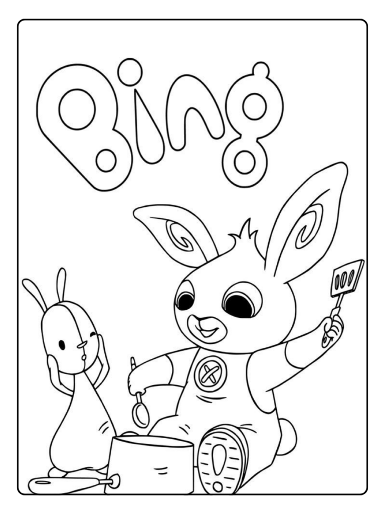 Bing Met Knuffel Kleurplaat