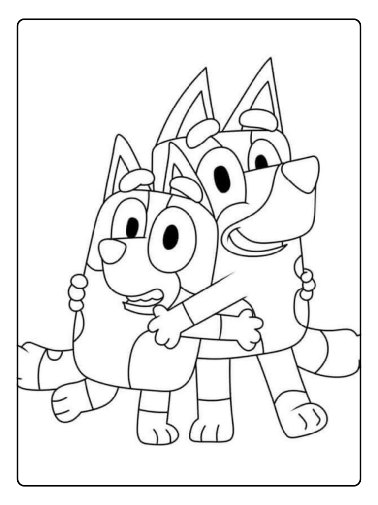 Bluey Cartoon Kleurplaat
