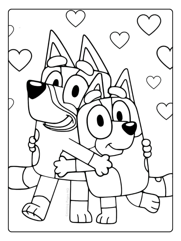 Bluey En Bingo Kleurplaat