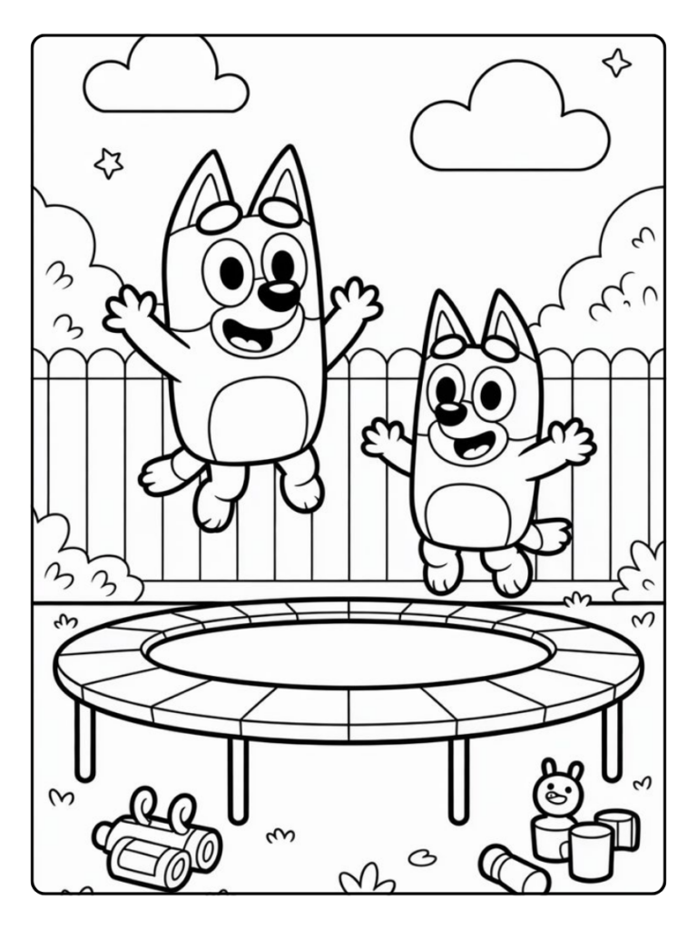 Bluey En Vrienden Kleurplaat