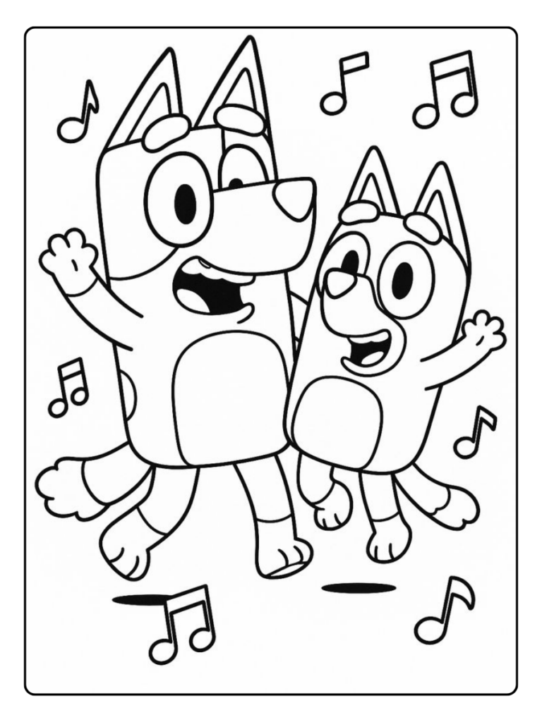 Bluey Kawaii Kleurplaat