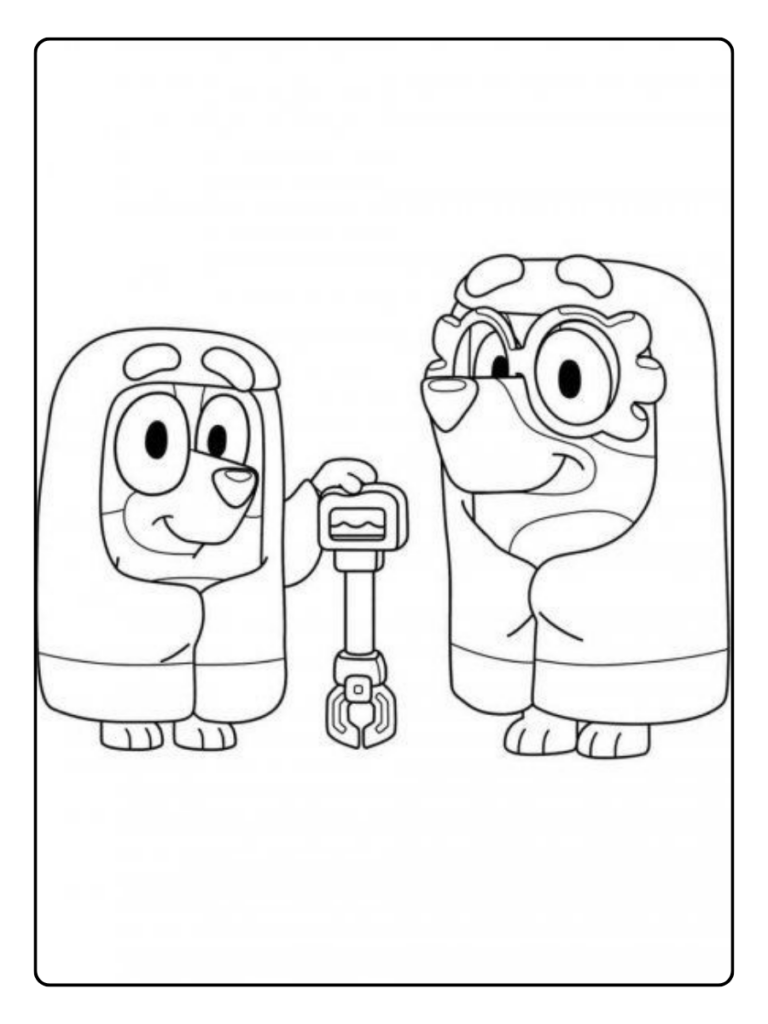 Bluey Makkelijk Kleurplaat