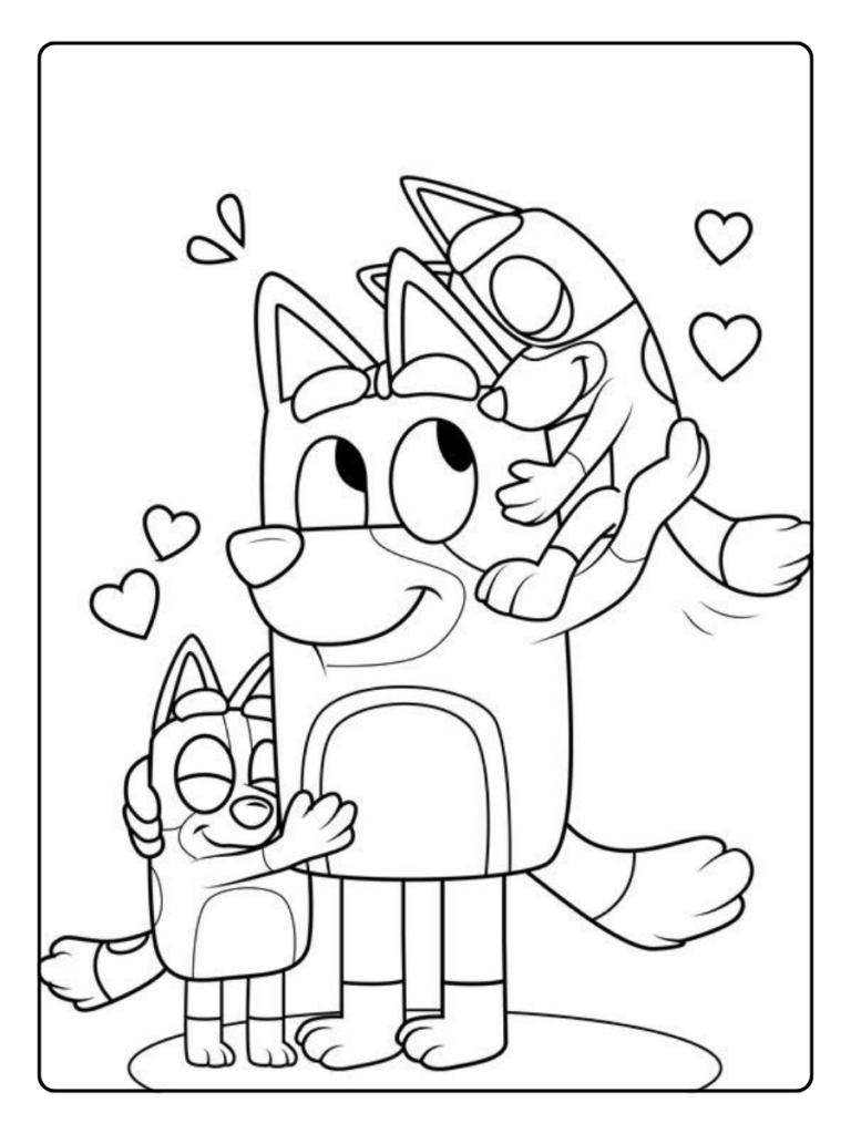 Bluey Met Speelgoed Kleurplaat