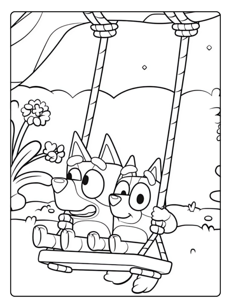 Bluey Speeltuin Kleurplaat