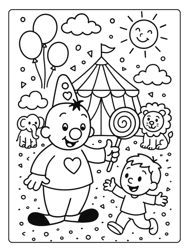 Bumba In Circus Tent Kleurplaat