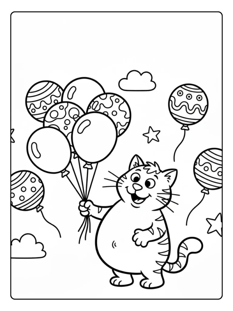 Dikkie Dik Kleurplaat Met Ballonnen