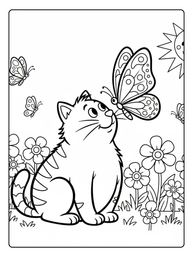 Dikkie Dik Kleurplaat Met Vlinder