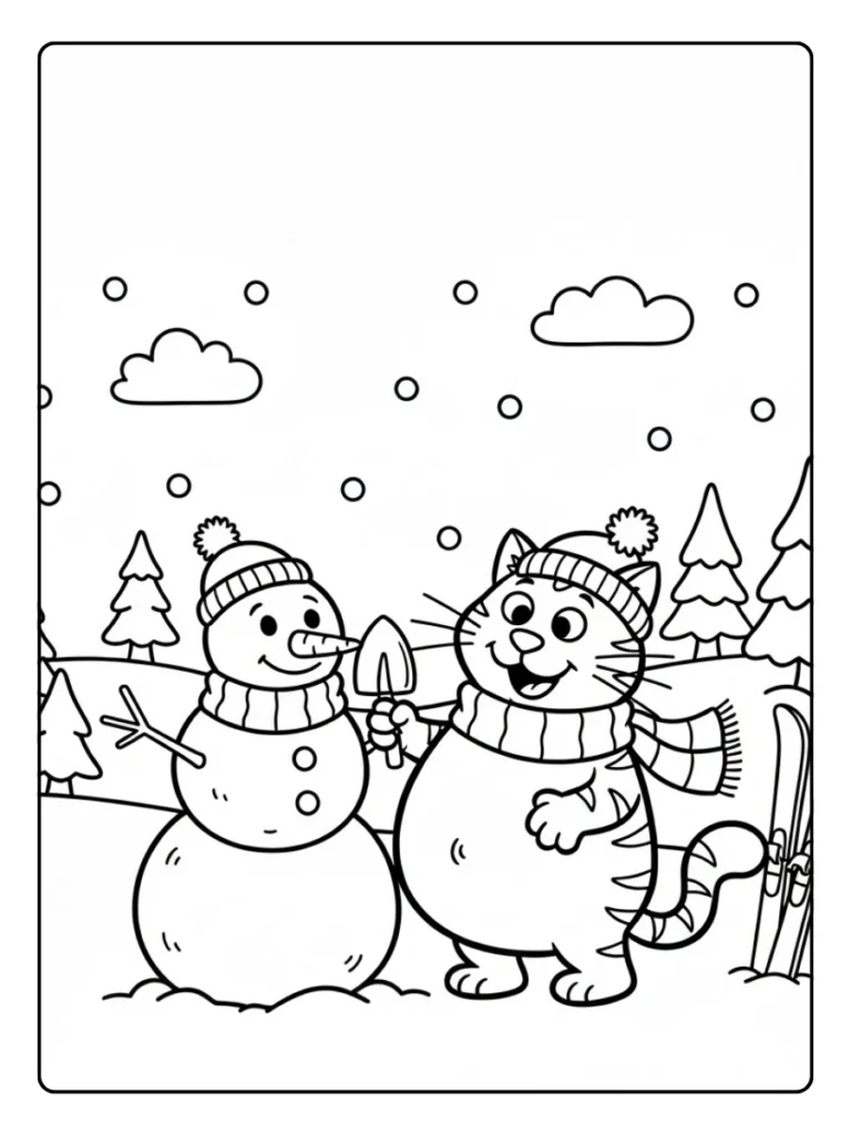 Dikkie Dik Kleurplaat Sneeuwpret