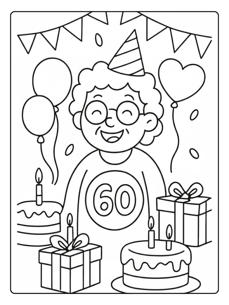 Gratis Kleurplaat Verjaardag Oma
