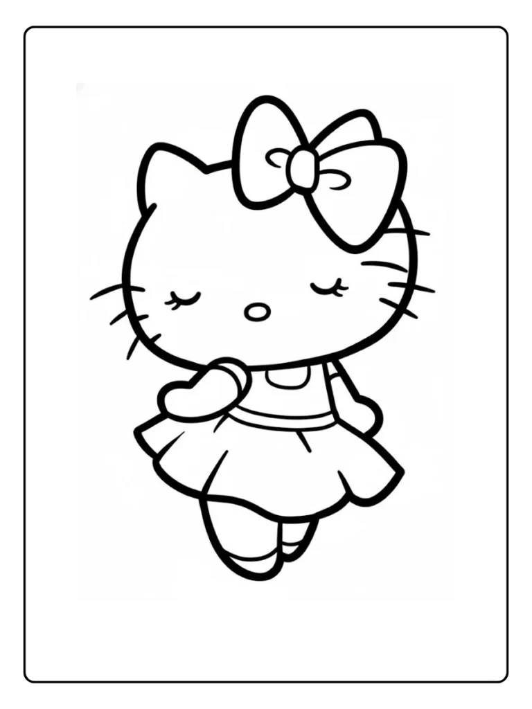 Hello Kitty Kleurplaat