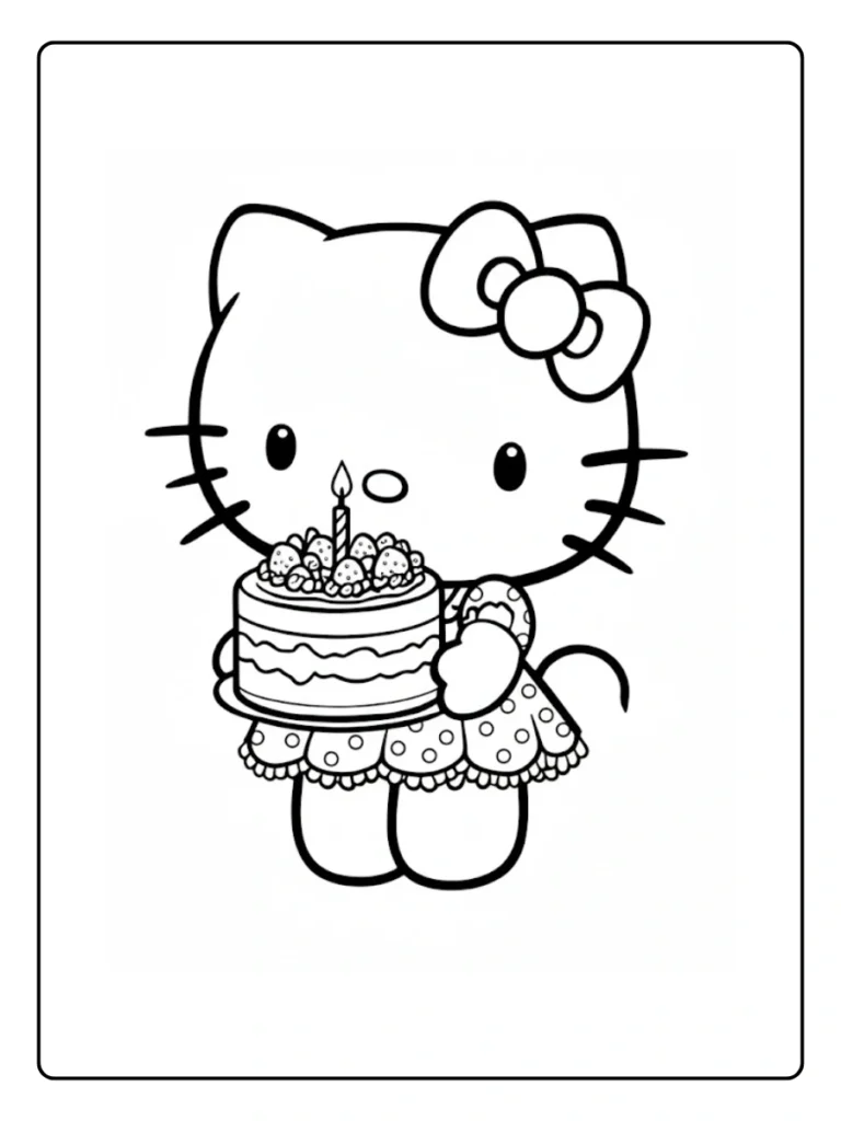 Hello Kitty Kleurplaat