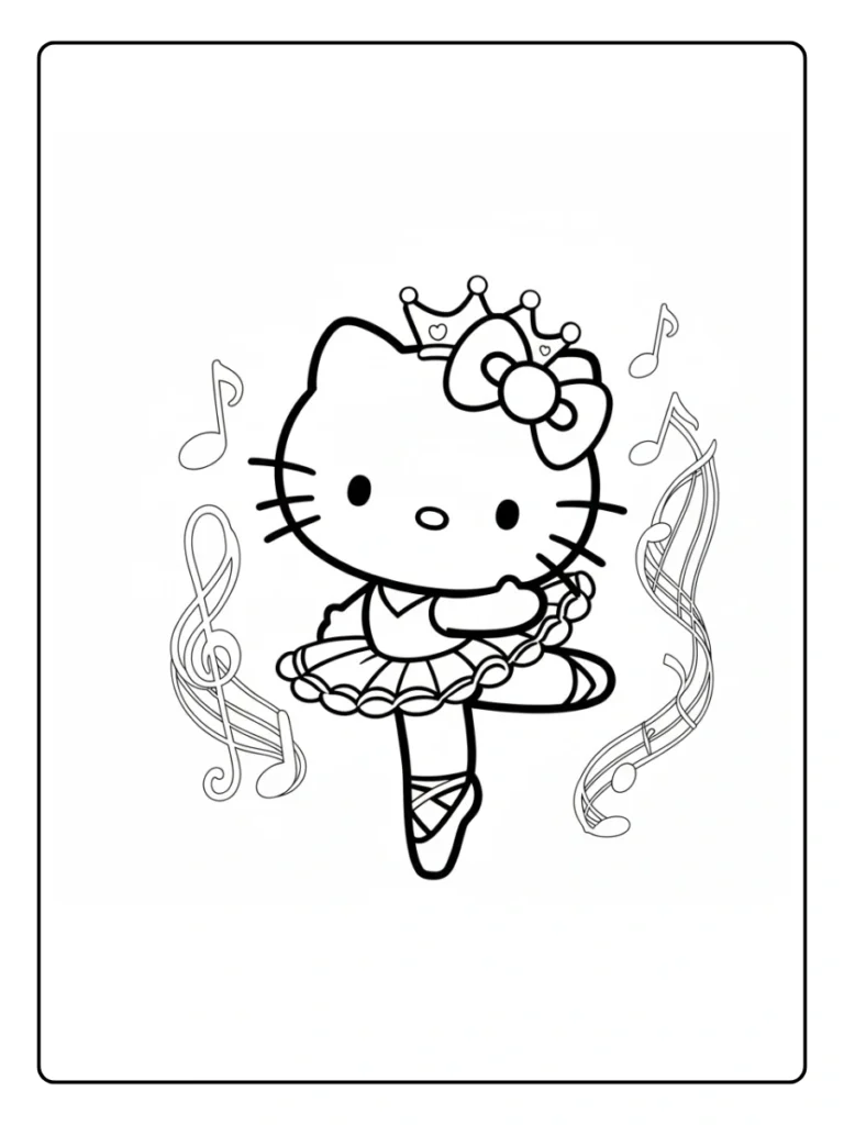 Hello Kitty Kleurplaat