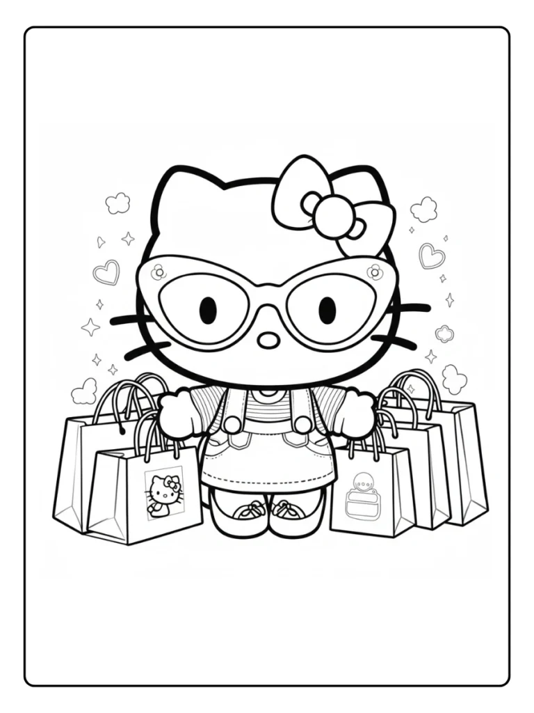 Hello Kitty Kleurplaat