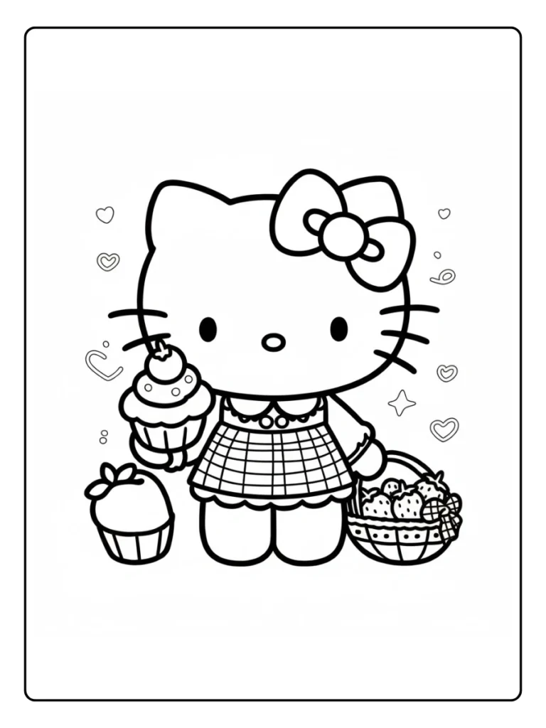 Hello Kitty Kleurplaat