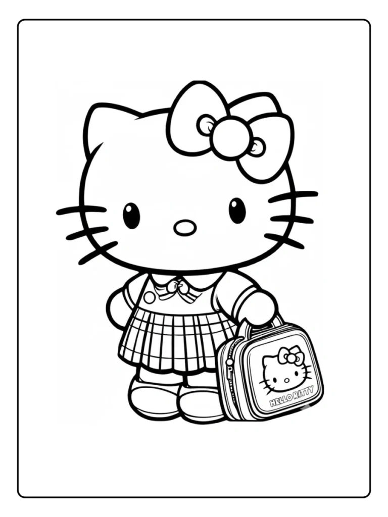 Hello Kitty Kleurplaat