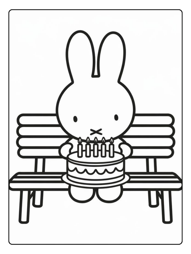 Kleurplaat Nijntje Verjaardag