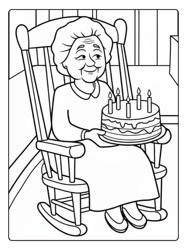 Kleurplaat Oma Met Ballon
