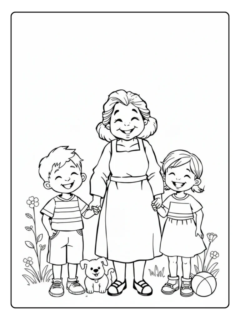 Kleurplaat Oma Met Taart