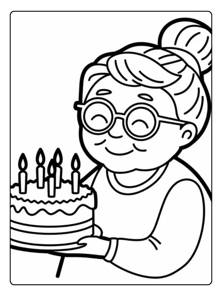 Kleurplaat Oma Verjaardag