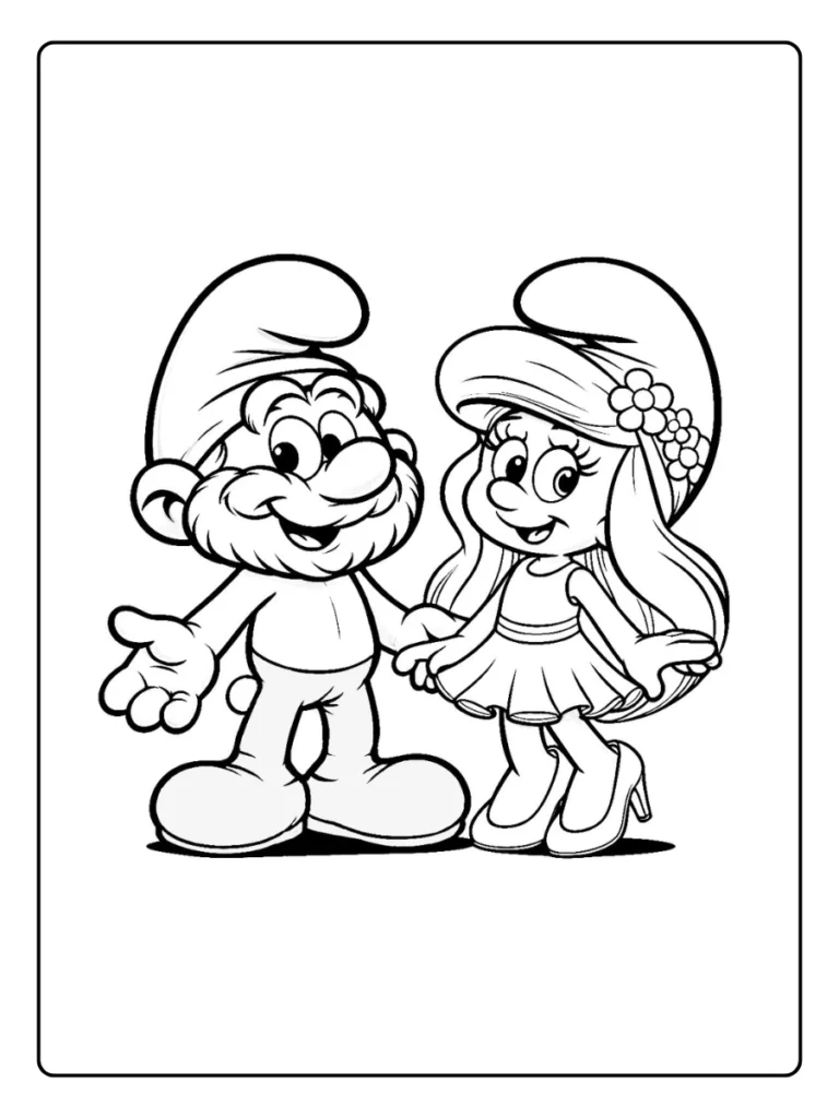 Kleurplaat Smurfen
