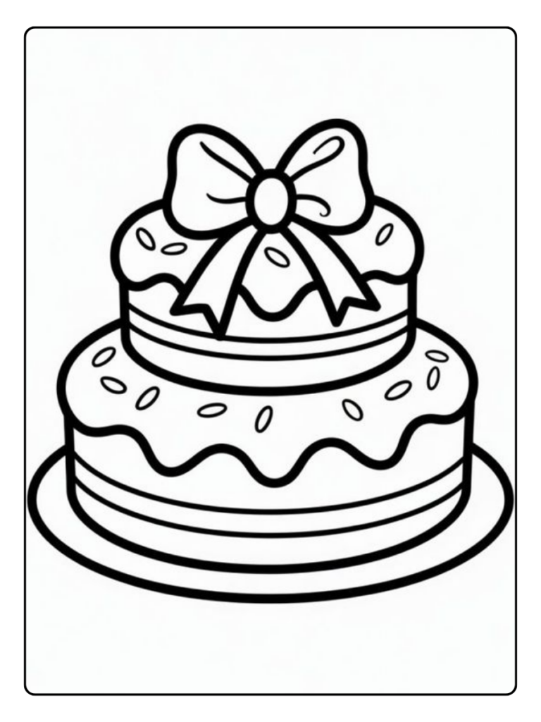 Kleurplaat Taart Met Cadeautjes